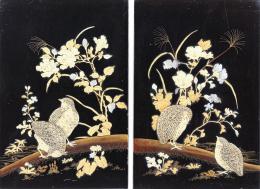 399 - PAREJA DE PLAFONES DECORATIVOS JAPONESES DEL S.XIX