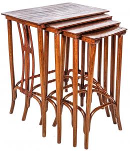 314 - CUATRO MESITAS NIDO ESTILO THONET