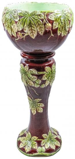 454 - JARDINERA Y COLUMNA DE CERÁMICA 