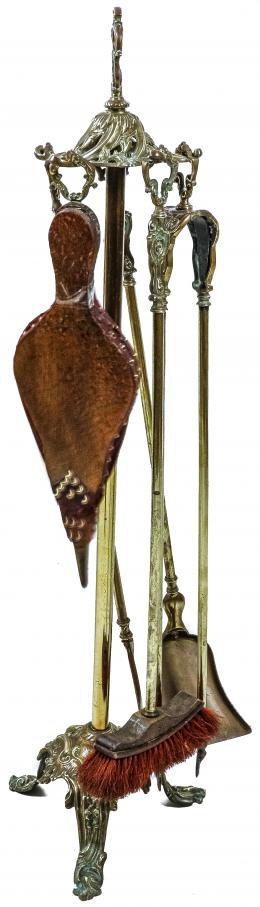 856 - ATIZADORES DE CHIMENEA EN BRONCE DEL SEGUNDO TERCIO S.XX