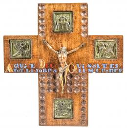 889 - CRUCIFIJO ITALIANO DE MEDIADIOS DEL S.XX
