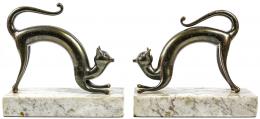 952 - PAREJA DE APOYA LIBROS EN BRONCE DE MEDIADOS DEL S.XX
