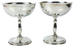 694 - DOS COPAS EN PLATA DE MEDIADOS DEL S.XX