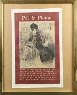 235 - CARTEL ENMARCADO DE PEL I PLOMA