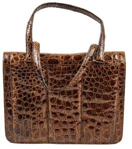 791 - BOLSO EN PIEL DE COCODRILO DE LOS AÑOS 60