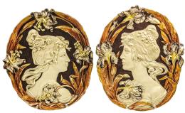 924 - PAREJA DE PLAFONES DECORATIVOS FRANCESES DE PRINCIPIOS S.XX