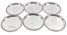 842 - SEIS PLATOS PANEROS EN PLATA DE MEDIADOS DEL S.XX