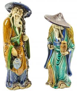 463 - DOS FIGURAS DE GRES POLICROMADO DEL ÚLTIMO TERCIO S.XX