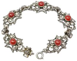 273 - PULSERA DE PLATA CON ÁGATA CORNALINA