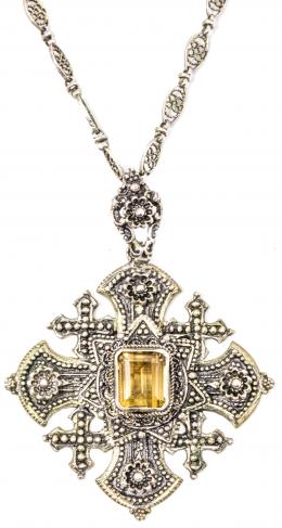 106 - CRUZ COLGANTE CON CADENA DE PPS. DEL S.XX