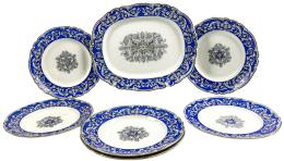 536 - SEIS PLATOS Y BANDEJA DE LOZA ITALIANA