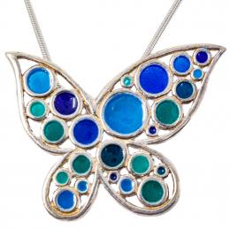 60 - COLGANTE MARIPOSA EN PLATA Y ESMALTES