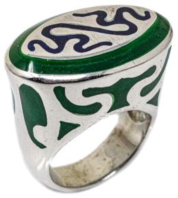 18 - ANILLO EN PLATA CON ESMALTES