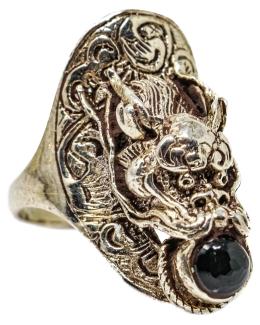 17 - ANILLO EN PLATA CON DRAGÓN