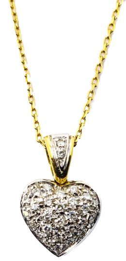 47 - CADENA COLGANTE CORAZON CON BRILLANTES