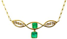 92 - GARGANTILLA CON ESMERALDAAS Y BRILLANTES