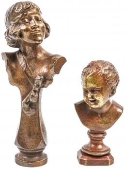 901 - DOS BUSTOS FRANCESES EN BRONCE DE PRINCIPIOS DEL S.XX