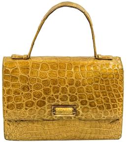 866 - BOLSO EN PIEL DE COCODRILO DE LOS AÑOS 60
