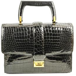 867 - BOLSO EN PIEL DE COCODRILO DE LOS AÑOS 60