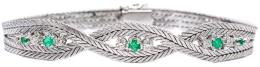141 - PULSERA CON ESMERALDAS Y BRILLANTES DE LOS AÑOS 70