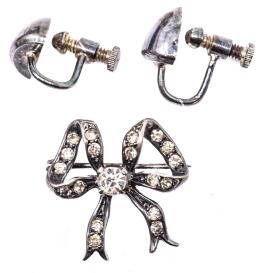 188 - PENDIENTES Y BROCHE DEL S.XIX