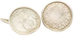 115 - GEMELOS CON MONEDAS DE PLATA