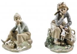 377 - DOS FIGURAS EN PORCELANA DE LA SEGUNDA MITAD S.XX