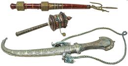 329 - GUMIA, ATIZADOR Y RUEDA DE ORACIÓN TIBETANA