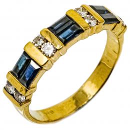 74 - ANILLO CON ZAFIROS Y BRILLANTES
