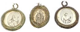 1067 - TRES MEDALLAS RELIGIOSAS S.XVIII