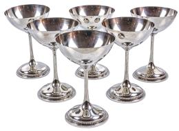 840 - SEIS COPAS DE CAVA EN PLATA DEL PRIMER TERCIO DEL S.XX