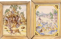 507 - PAREJA DE AZULEJOS DE ALCORA DEL SIGLO XIX