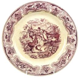 493 - GRAN PLATO EN LOZA DE CARTAGENA DEL S. XIX