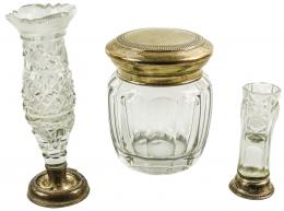 50 - LOTE DE OBJETOS DE CRISTAL Y PLATA