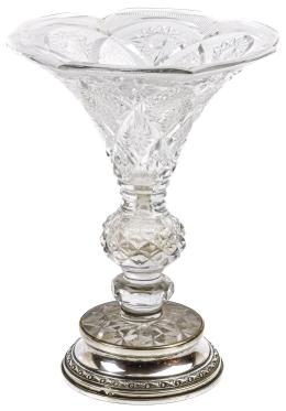 45 - JARRÓN FLORERO DE CRISTAL Y PLATA
