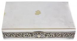 943 - CAJA CIGARRERA DE METAL PLATEADO