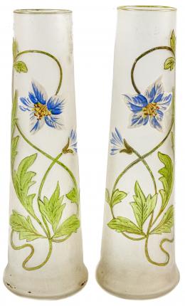 58 - PAREJA DE JARRONES ESMALTADOS