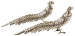 823 - PAREJA DE FAISANES EN PLATA DEL ÚLTIMO TERCIO DEL S.XX