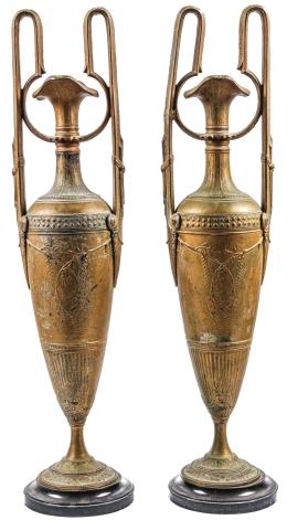 1025 - PAREJA DE ÁMFORAS DECORATIVAS