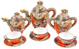 413 - JUEGO DE CAFÉ DE PORCELANA "SATSUMA" PRIMER TERCIO S.XX
