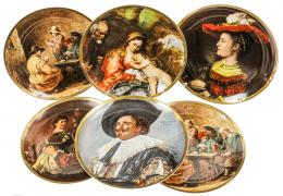 459 - CONJUNTO DE SEIS PLATOS EN PORCELANA 