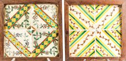 463 - DOS PLAFONES DE CUATRO BALDOSAS DE MUESTRAS CATALANAS 