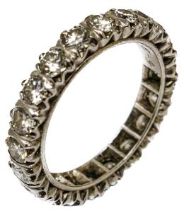 161 - SORTIJA ALIANZA CON DIAMANTES DE PPS. DEL S.XX
