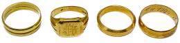 107 - CUATRO ANILLOS DE ORO