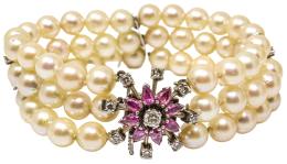 145 - PULSERA DE PERLAS DE MEDIADOS S.XX