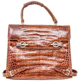 770 - BOLSO EN PIEL DE COCODRILO DEL ÚLTIMO TERCIO DEL S.XX