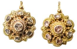135 - PENDIENTES ROSETONES DEL S.XIX