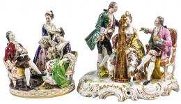 466 - DOS GRUPOS DE PORCELANA CENTROEUROPEA