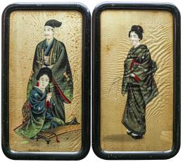 418 - PAREJA DE ESCUELAS JAPONESAS DE FINALES DEL SIGLO XIX