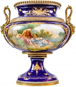 487 - CENTRO EN PORCELANA SÈVRES DE FINALES DEL S.XIX